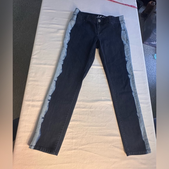 Inc International Concepts Skinny Jeans w/Lt Blue Bleach Side Stripes Sz 8P - Picture 5 of 8